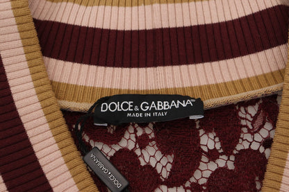 Dolce & Gabbana Multicolor V-Neck Pullover Sweater
