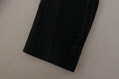 Dolce & Gabbana Elegant Black Striped Slim Fit Two-Piece Suit