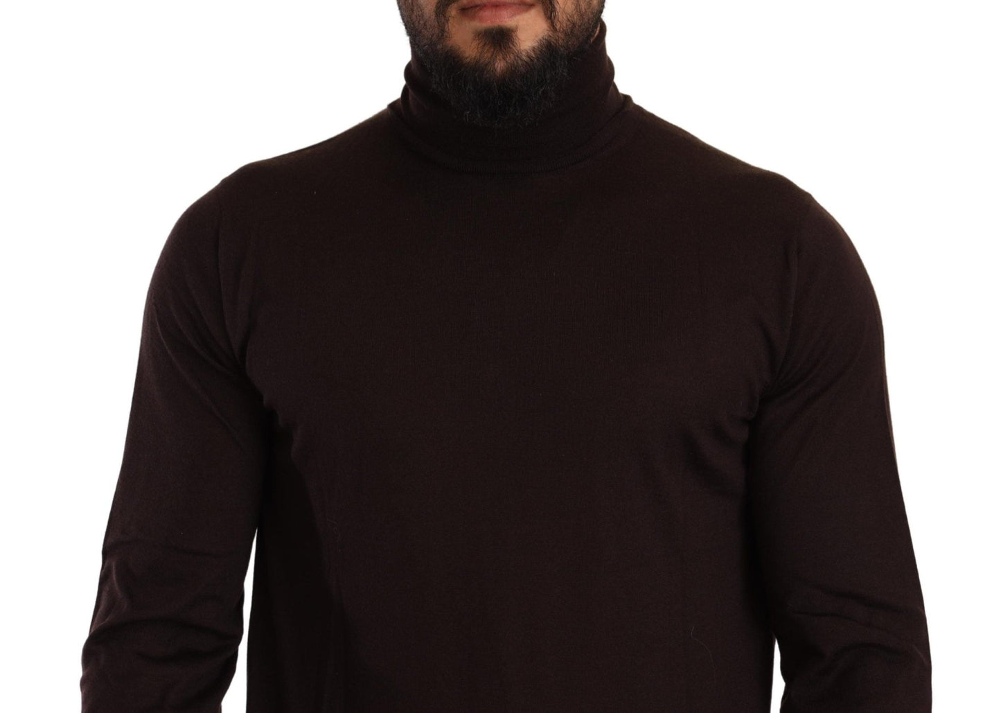 Dolce & Gabbana Brown Cashmere Turtleneck Pullover Sweater