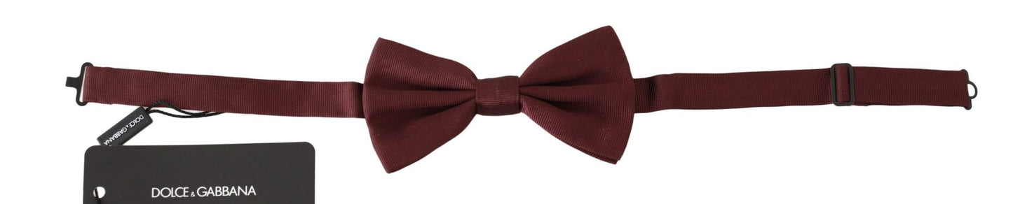 Dolce & Gabbana Elegant Maroon Silk Bow Tie