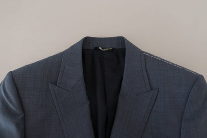 Dolce & Gabbana Blue Wool Stretch Slim Fit Jacket Blazer