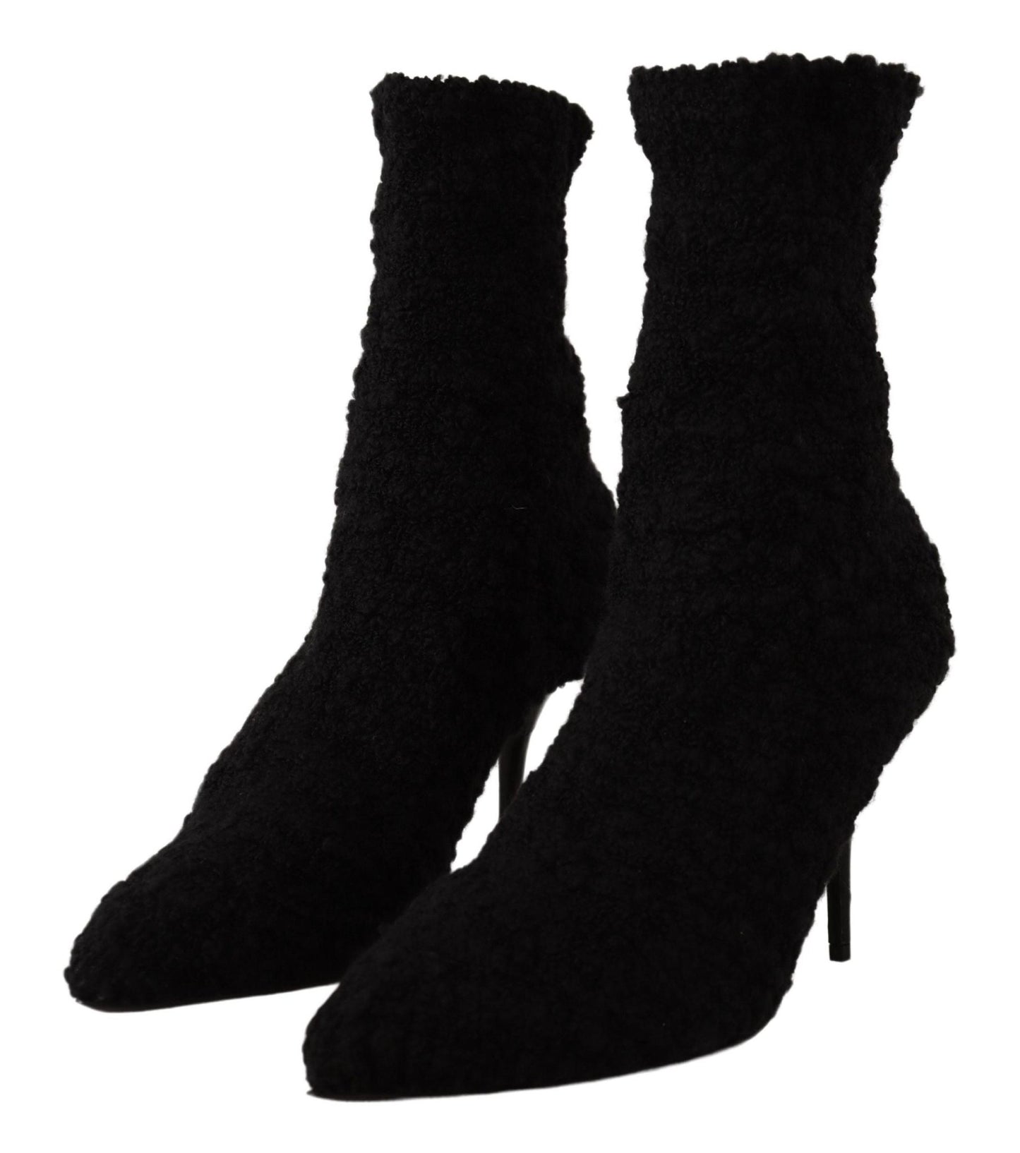 Dolce & Gabbana Black Stiletto Heels Mid Calf Women Boots
