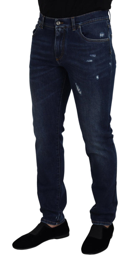 Dolce & Gabbana Blue Wash Cotton Stretch Slim Denim Jeans