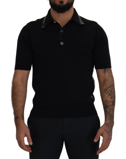 Dolce & Gabbana Elegant Black Silk Blend Polo T-Shirt