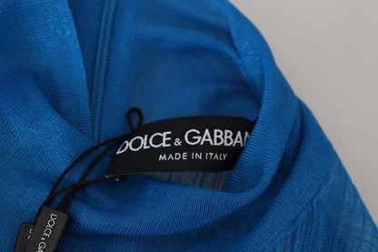 Dolce & Gabbana Elegant Blue Mesh Blouse Top