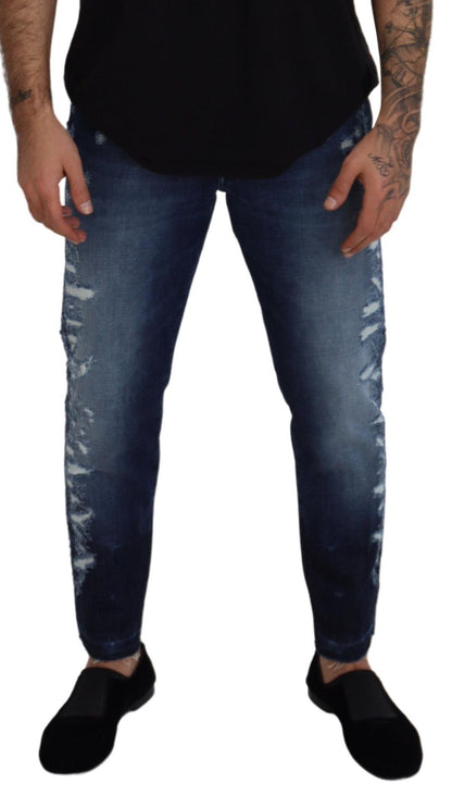 Dolce & Gabbana Blue Wash Cotton Regular Denim Jeans Pants