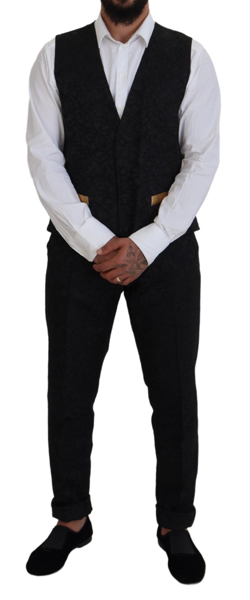Dolce & Gabbana Black Gold Fantasy Tuxedo Slim Fit Suit