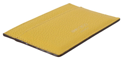Jimmy Choo Aarna Yellow Leather Card Holder