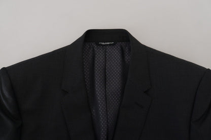 Dolce & Gabbana Elegant Gray Martini Three-Piece Wool Silk Suit