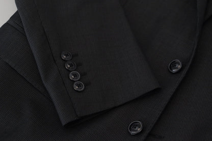 Dolce & Gabbana Elegant Gray Martini Three-Piece Wool Silk Suit