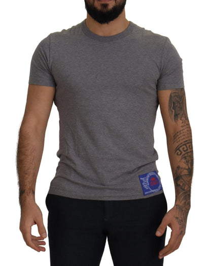 Dolce & Gabbana Grey DG Logo Patch Short Sleeve T-shirt
