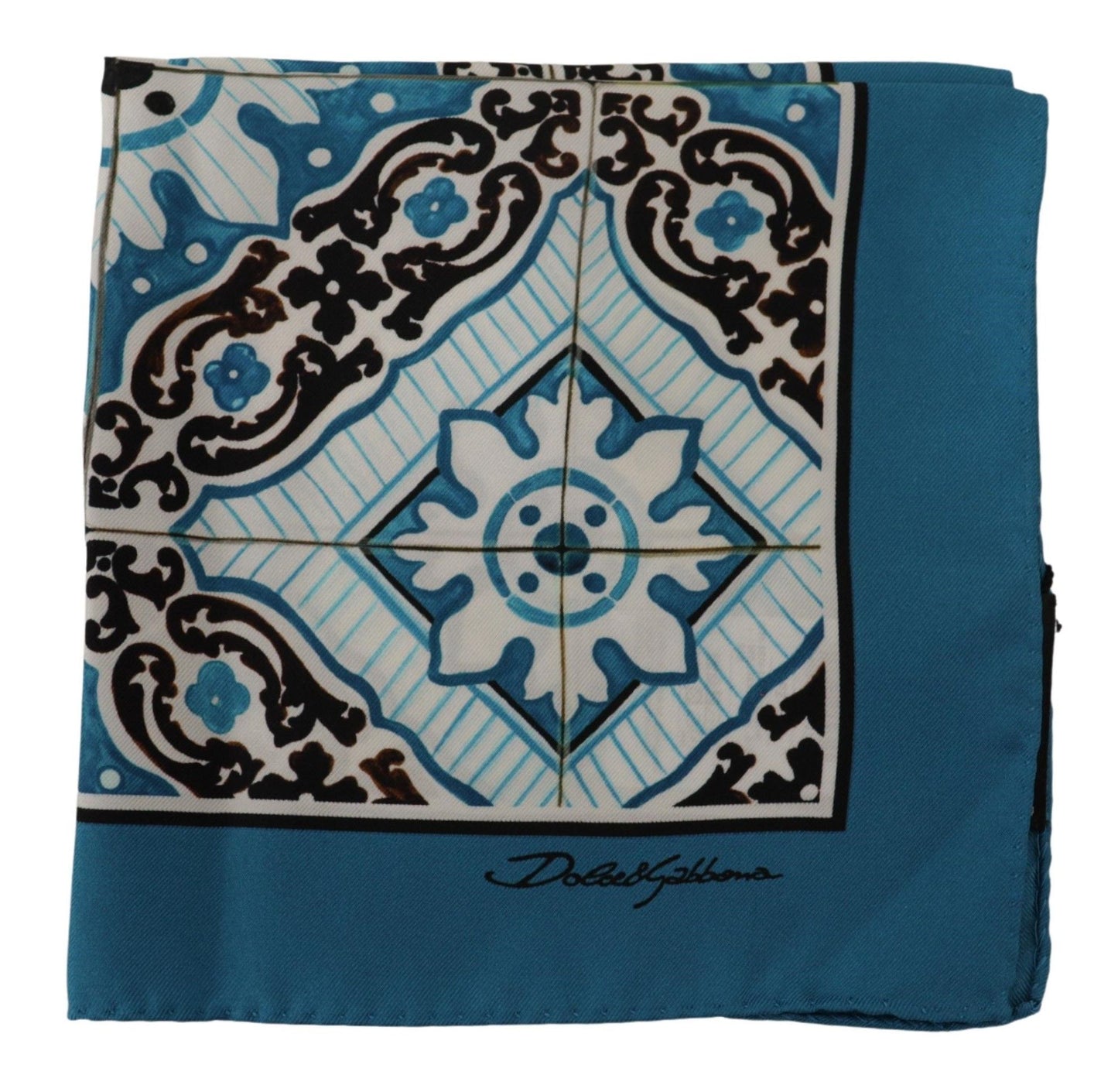 Dolce & Gabbana Multicolor Silk DG Logo Square Handkerchief Scarf