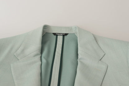 Dolce & Gabbana Elegant Mint Green Silk-Cashmere Blazer
