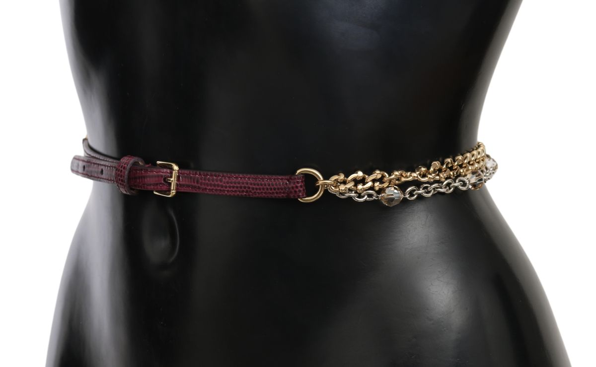 Dolce & Gabbana Crystal Studded Waist Belt in Purple