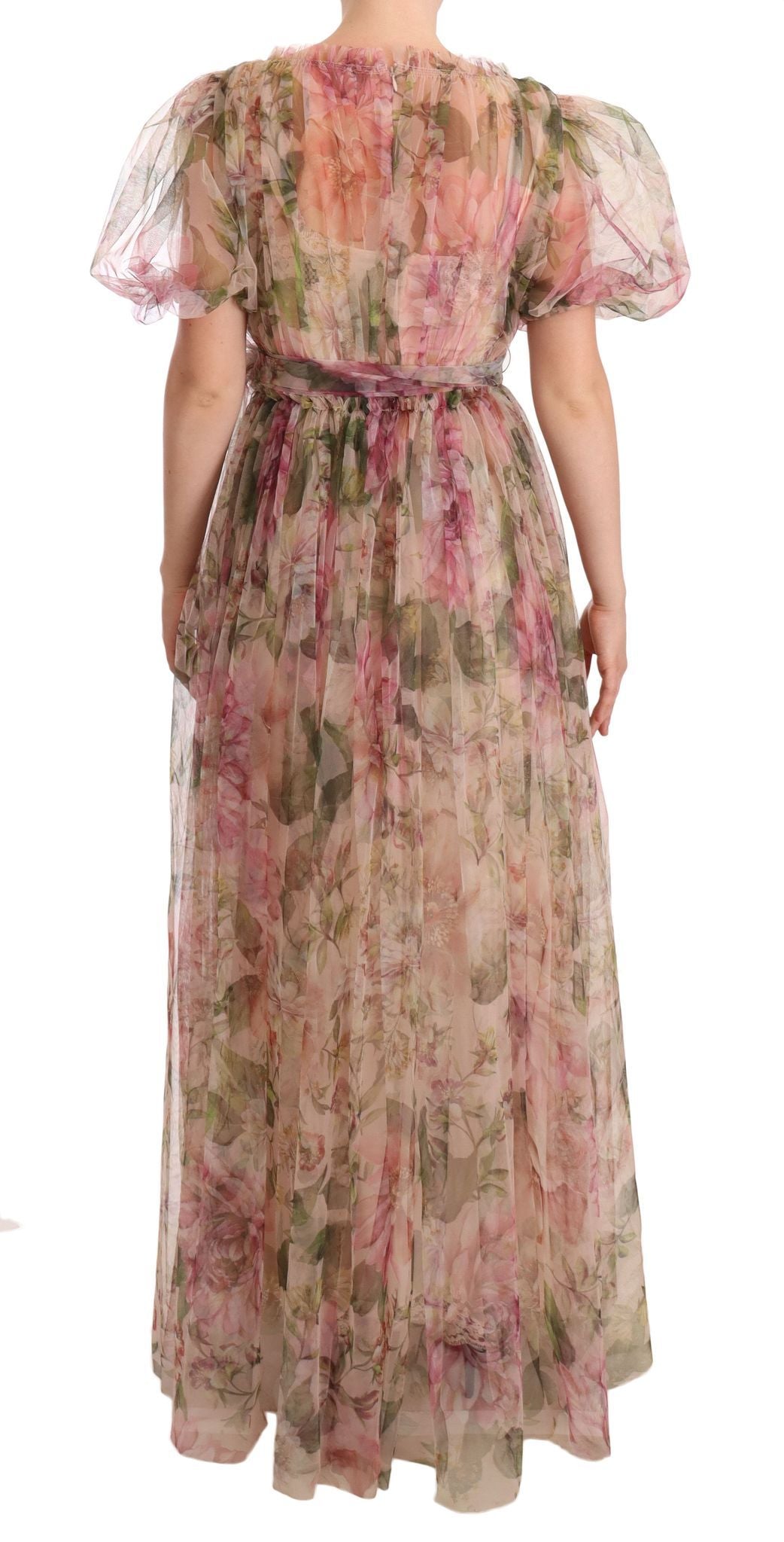 Dolce & Gabbana Multicolor Floral Print Long Maxi Gown Dress
