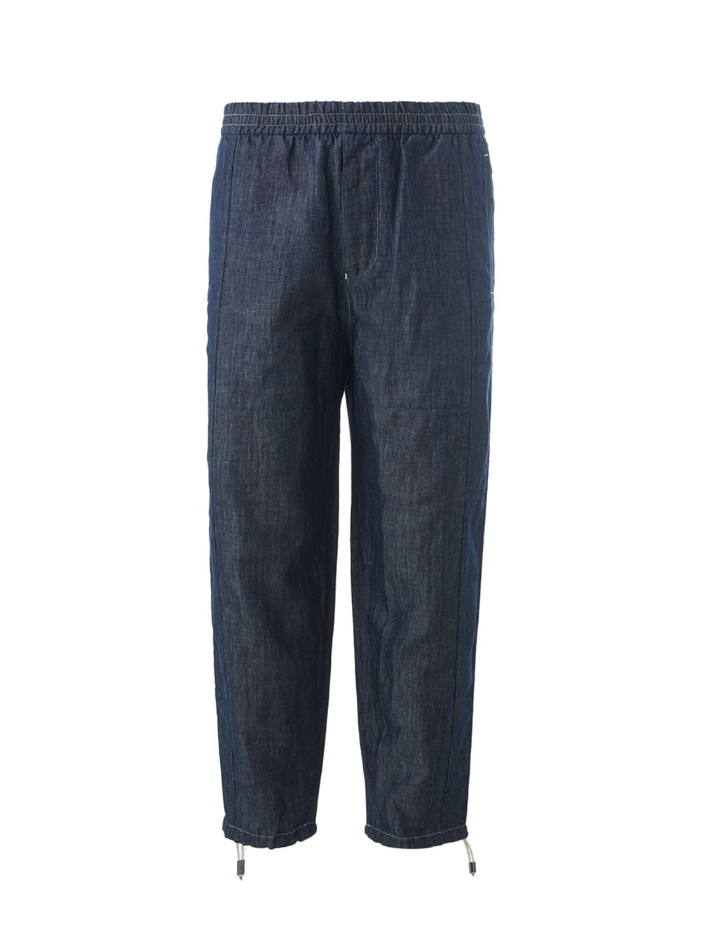 Emporio Armani Blue Trousers with Elastic Band on Waist