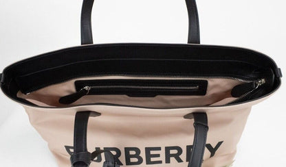 Burberry Small Rose Beige Logo Branded Econyl Nylon Tote Shoulder Handbag Purse