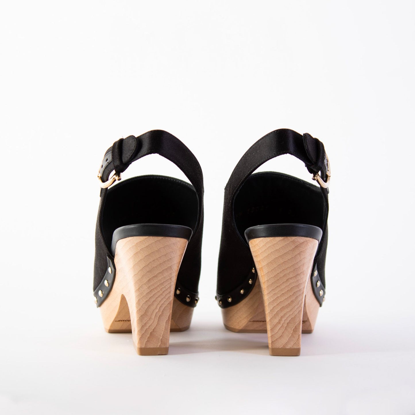 Salvatore Ferragamo Susanne Black Leather and Fabric Wedge Sandals