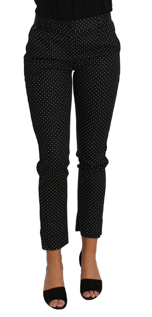 Dolce & Gabbana Elegant Polka Dot Cropped Trousers