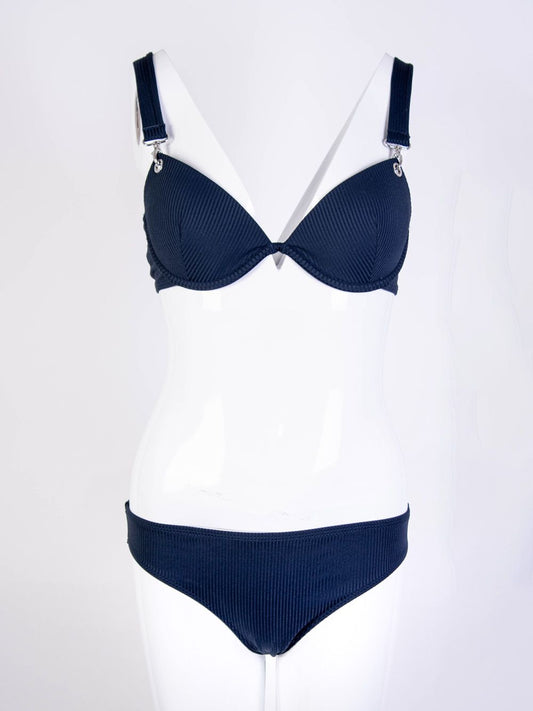 Emporio Armani Chic Blue Triangle Padded Bikini Set