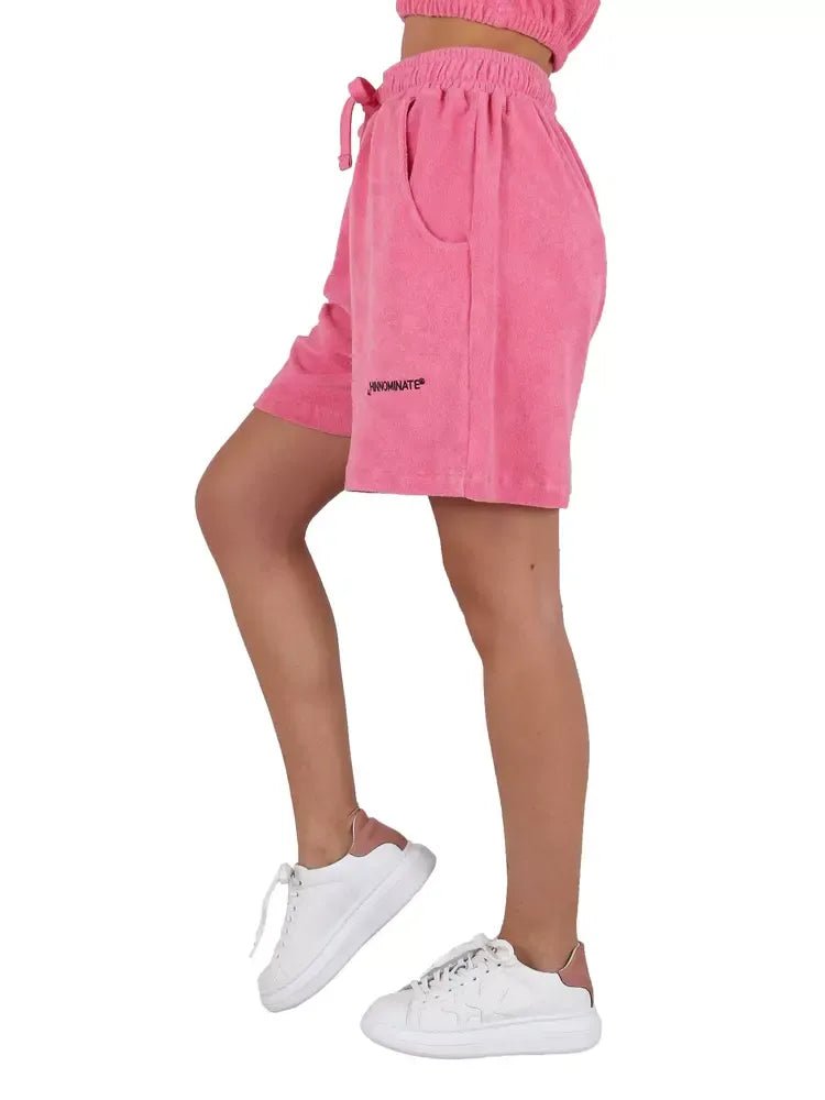 Hinnominate Chic Pink Terry Bermuda Shorts with Logo