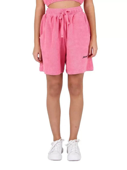 Hinnominate Chic Pink Terry Bermuda Shorts with Logo