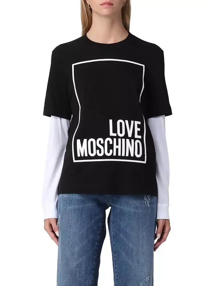 Love Moschino Black Cotton Tops & T-Shirt