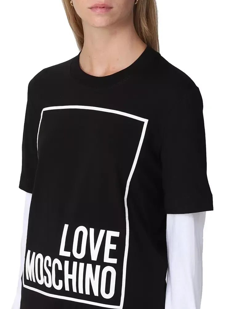 Love Moschino Black Cotton Tops & T-Shirt