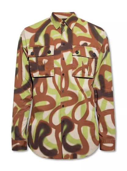 Dsquared² Camouflage Cotton Camisole with Front Pockets