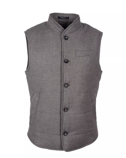 Made in Italy Elegant Woven Wool-Cashmere Men's Vest