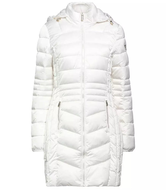 Yes Zee Elegant Quilted White Jacket for Stylish Warmth