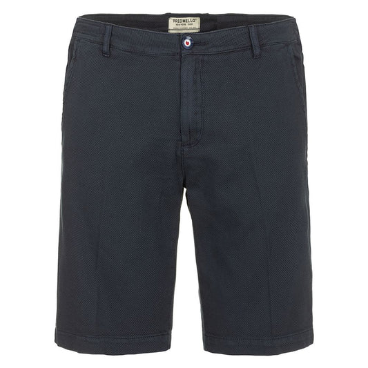 Fred Mello Chic Blue Cotton Bermuda Shorts