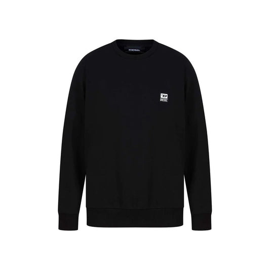 Diesel Sleek Black Cotton Blend Sweatshirt