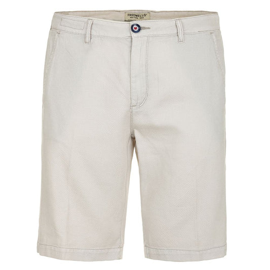 Fred Mello Chic White Cotton Bermuda Shorts