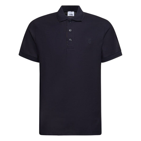 Burberry Elegant Pique Cotton Polo with Embroidered Detail