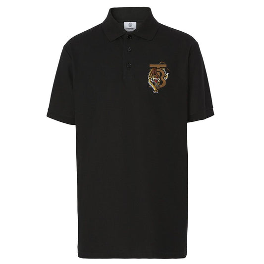 Burberry Elegant Black Cotton Polo Shirt