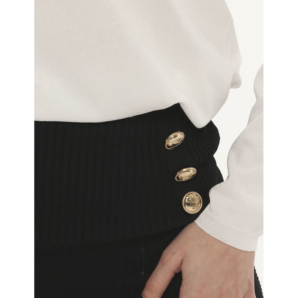 Yes Zee Sophisticated Pencil Skirt with Decorative Buttons