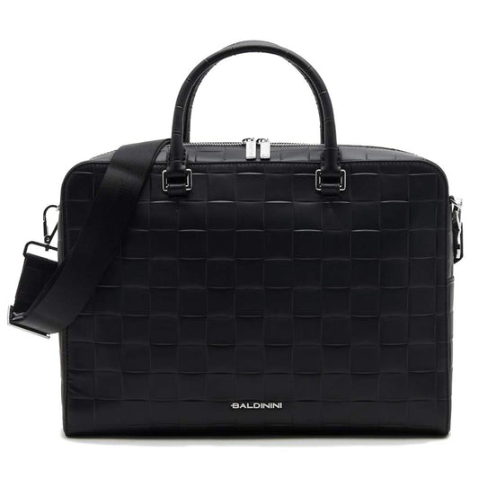 Baldinini Trend Elegant Checkered Calfskin Document Holder Bag