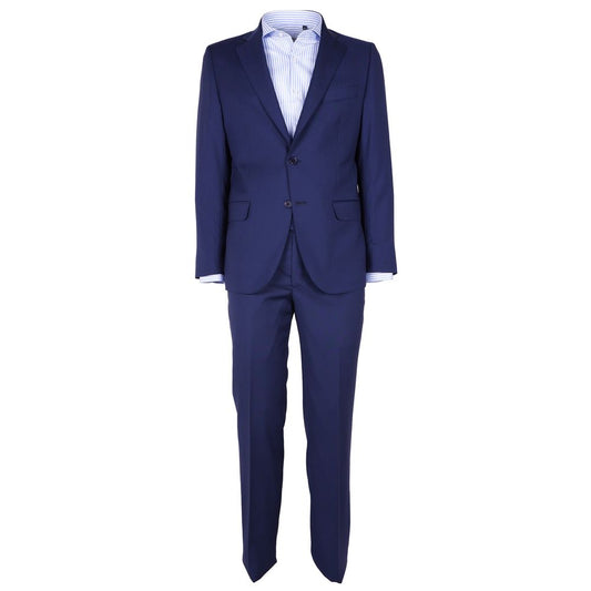 Made in Italy Elegant Gentlemen's Navy Blue Two-Piece Suit