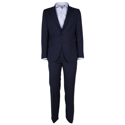 Made in Italy Elegant Navy Blue Virgin Wool Men's Suit