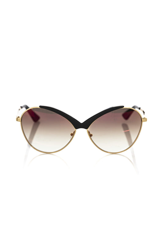 Frankie Morello Chic Butterfly-Shaped Sunglasses in Glossy Black