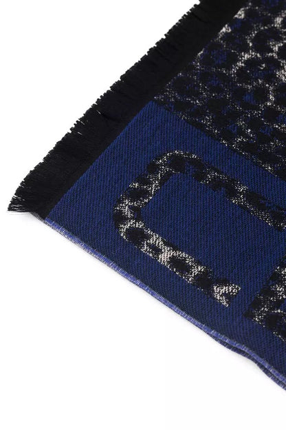 Cavalli Class Blue Wool Scarf