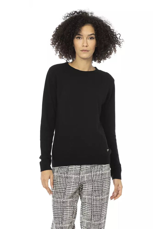 Baldinini Trend Chic Monogram Crewneck Wool-Blend Sweater