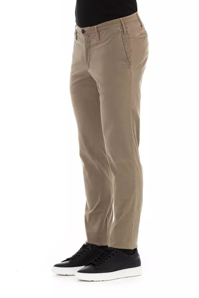 PT Torino Elegant Beige Cotton Blend Trousers