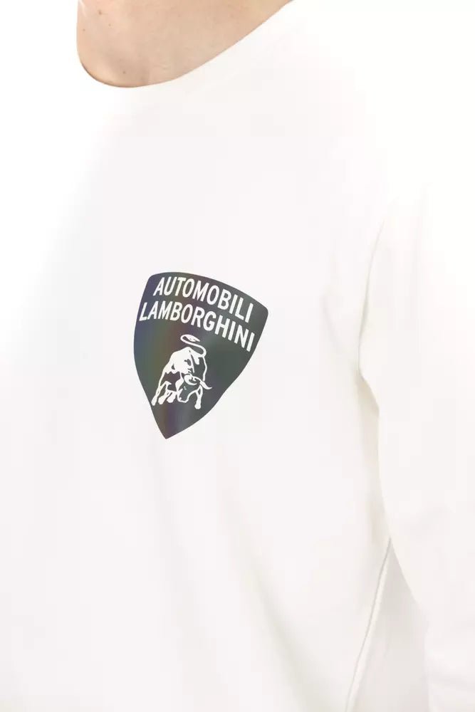 Automobili Lamborghini White Cotton Sweater