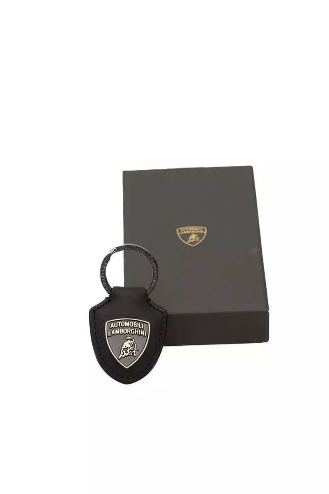 Automobili Lamborghini Sleek Black Shield Logo Keyring