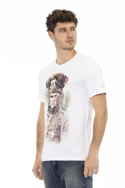 Trussardi Action Sleek White Tee with Front Print