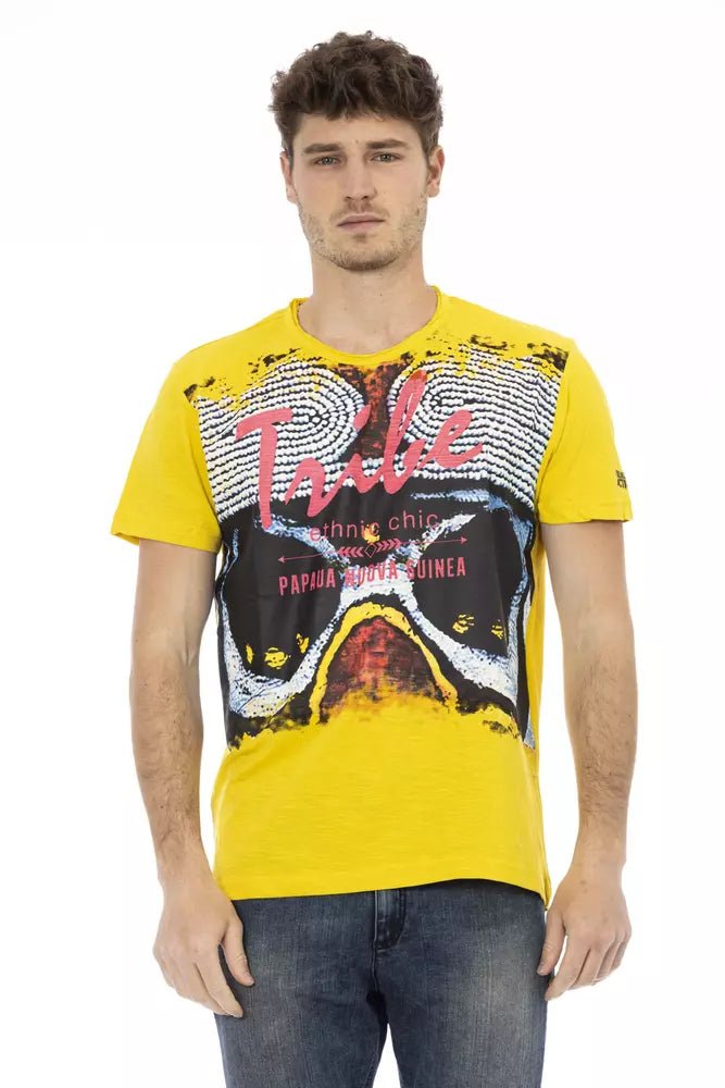 Trussardi Action Sunny Yellow Front Print Tee - Perfect Slim Fit