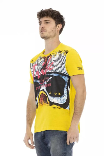 Trussardi Action Sunny Yellow Front Print Tee - Perfect Slim Fit