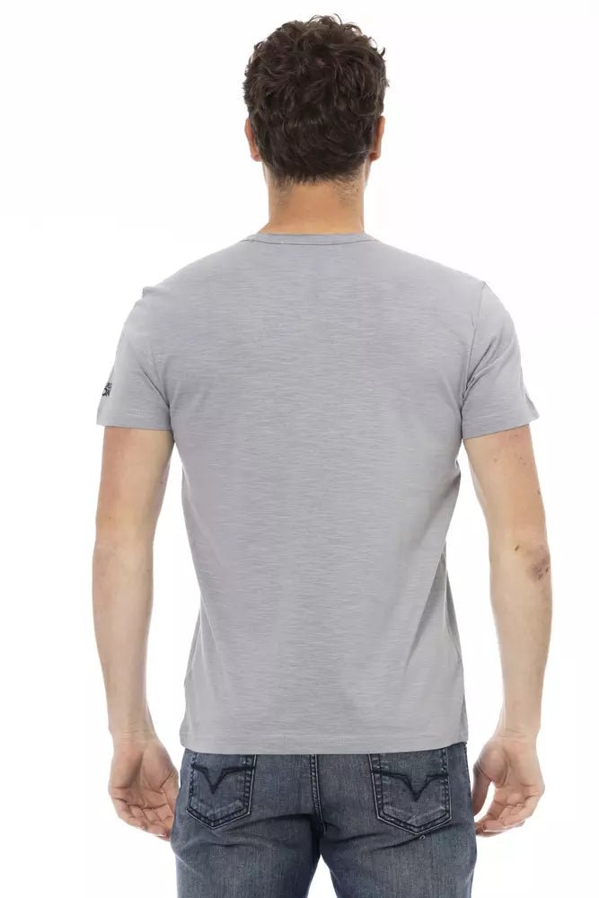Trussardi Action Men's Exclusive Gray Tee With Front Print